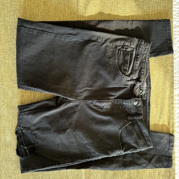 Wild Fable Black Distressed Skinny High Rise Jeans Size 8 - Picture 3 of 7
